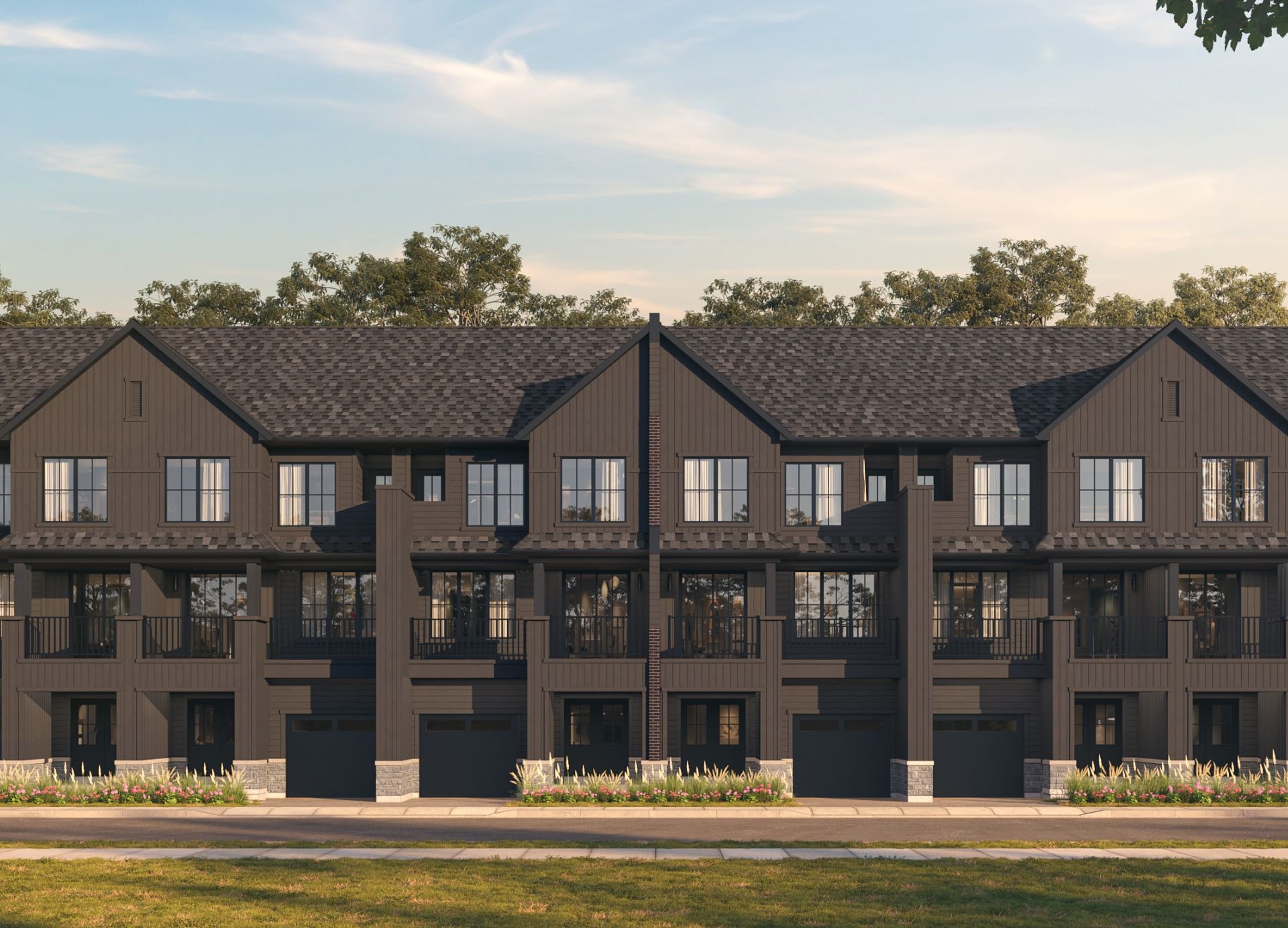 Cornerstone townhomes exterior rendering, Brampton